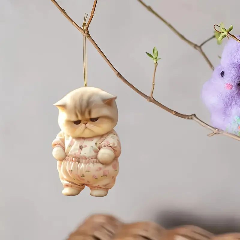 Creativo lindo lindo gatito regalo de vacaciones colgante plano acrílico transfronterizo nuevo colgante de decoración interior del automóvil image 4