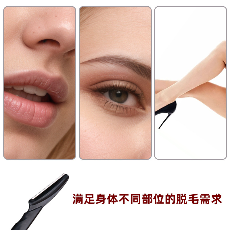 Cuchillo de corte de cejas macro de mango recto para principiantes, cuchillo de afeitado de cejas para principiantes de seguridad, herramientas de belleza exquisitas