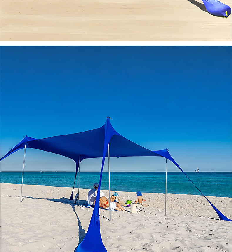 Cross-Border Beach Canopy Outdoor Portable Quick-Open Windproof Sunshade Camping Tent Folding Beach Tent