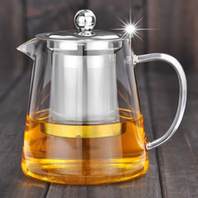 厂家批发高硼硅耐热玻璃茶壶透明功夫茶具泡茶壶不锈钢过滤花茶壶