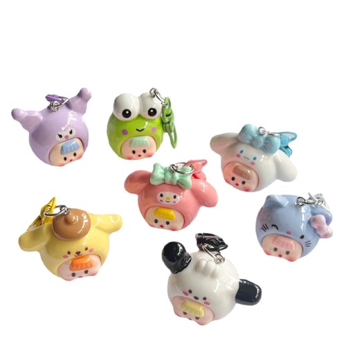 Cute large three-dimensional multi-girl Sanrio keychain ins sweet girl school bag pendant best friend gift pendant
