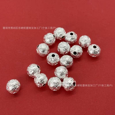 Zərgərlik ara hissələri Beads, Pure Silver 3D Craftsmanship Loose Beads