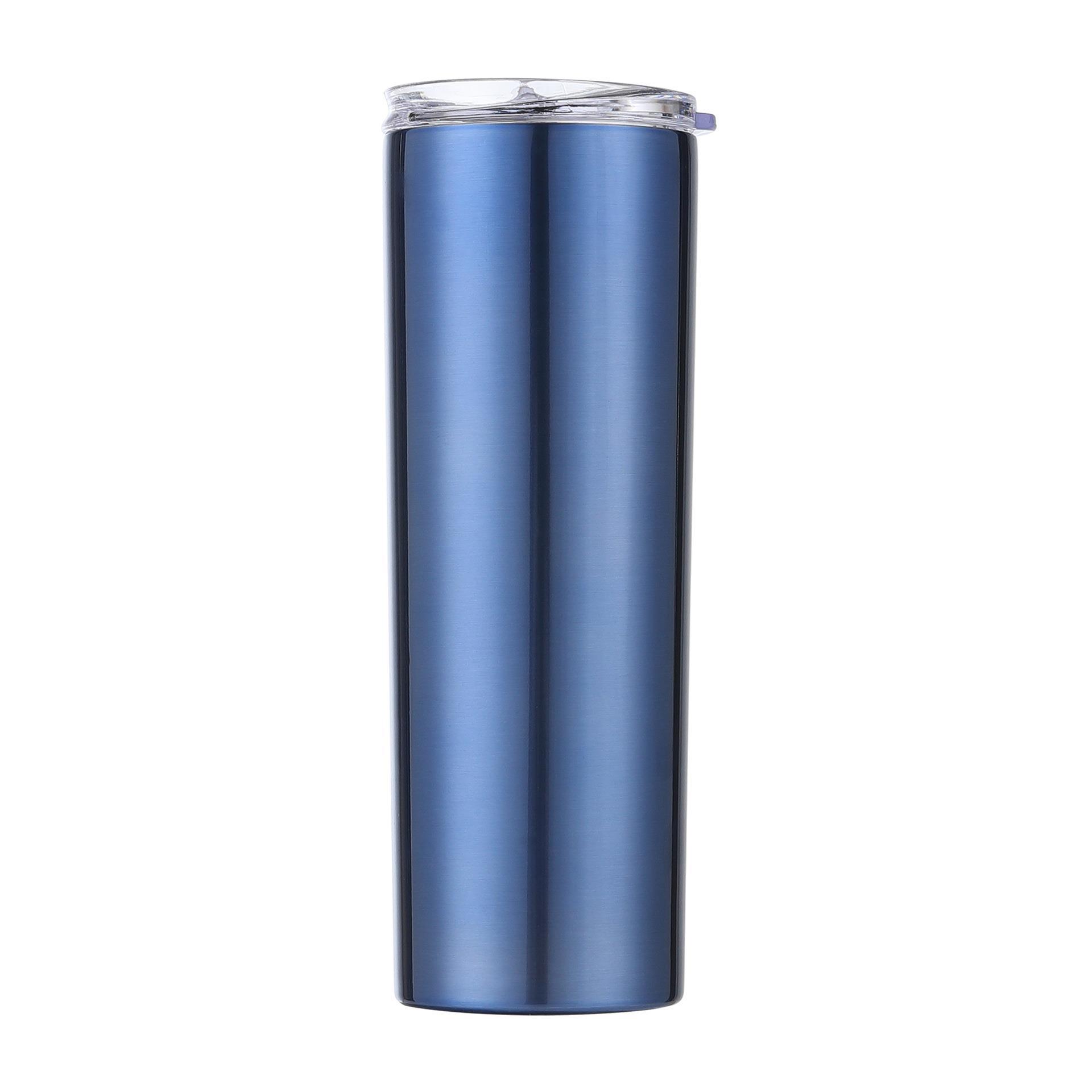 En stock 304 Acero inoxidable 20 taza recta adelgazamiento taza sublimación recubrimiento coche taza recta paja taza de agua logotipo impreso