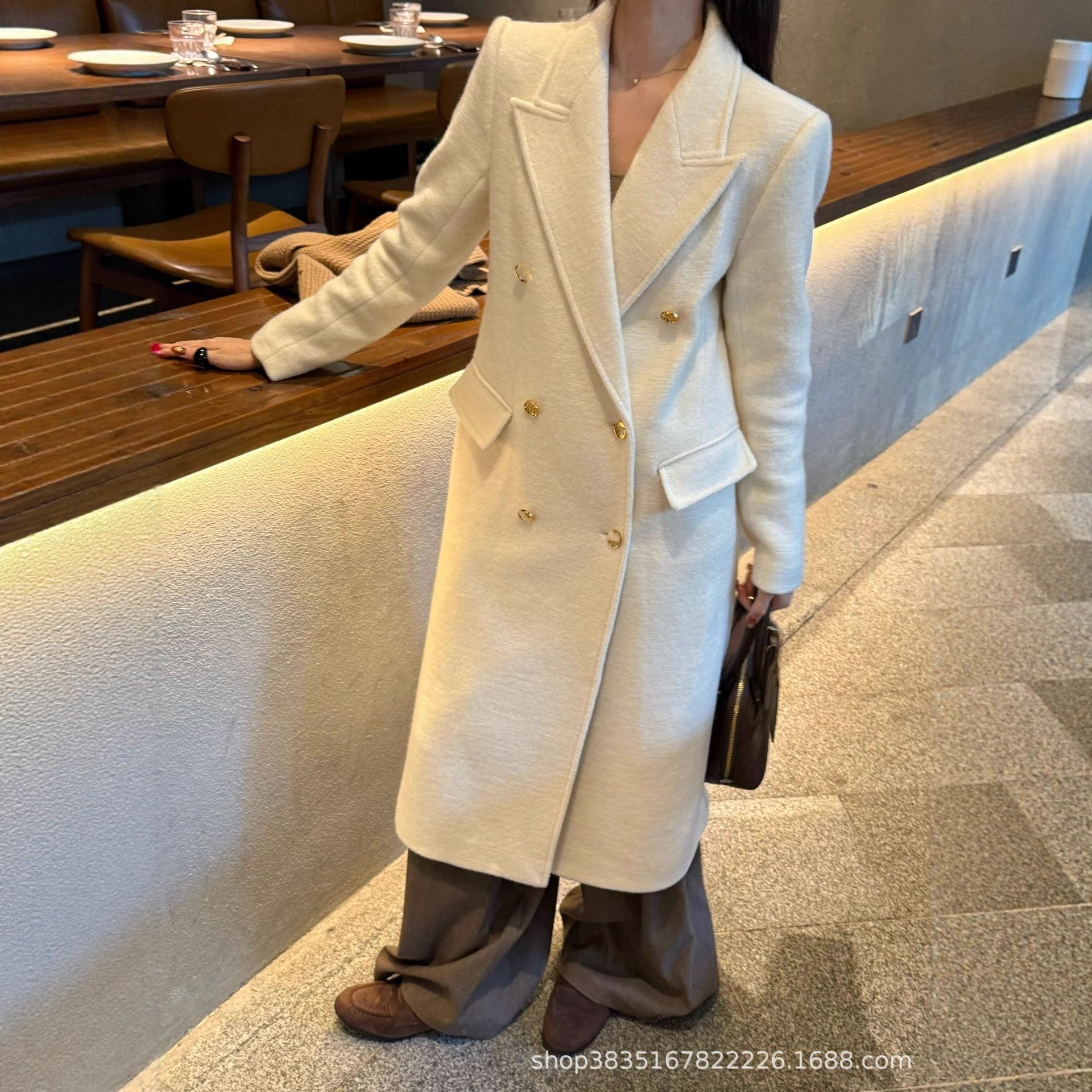 25秋冬M家新款字母双排扣翻领休闲百搭气质风衣外套1203