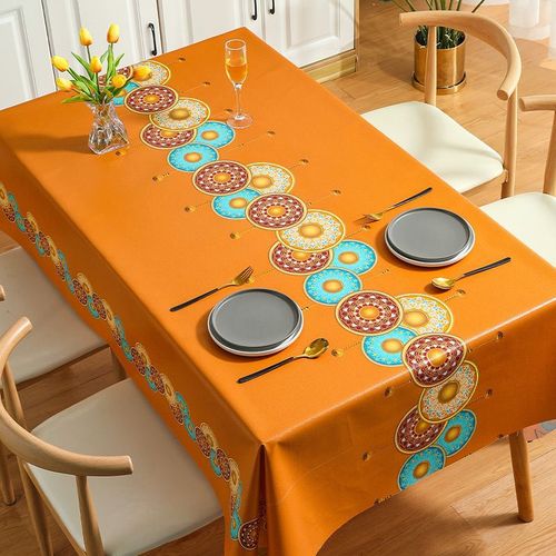 European classical PVC home tablecloth, trendy ambiance, waterproof and oilproof coffee table cloth, dropshipping one piece