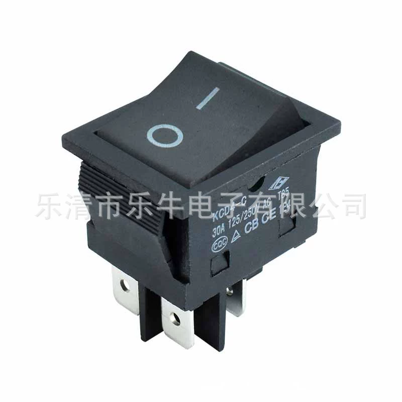 Сертификация безопасности CQC KCD4-C, 30 А, сильный ток, 4 контакта, 2 скорости, одинарная плата, двойная плата, клавишный переключатель