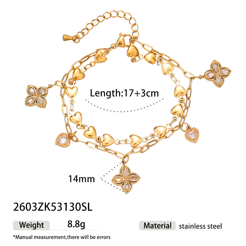 Tina Europa y los Estados Unidos transfronterizos inswind exquisita mariposa flor diseño de modelado pulsera de zircon ligera lujosa nicho joyería de mano mujer