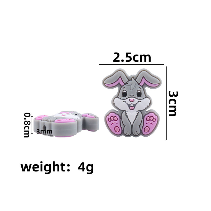 Suministros para bebés silicona conejo mordedor cuentas a granel mordedor cuentas DIY bebé molar pezón cadena pequeños accesorios