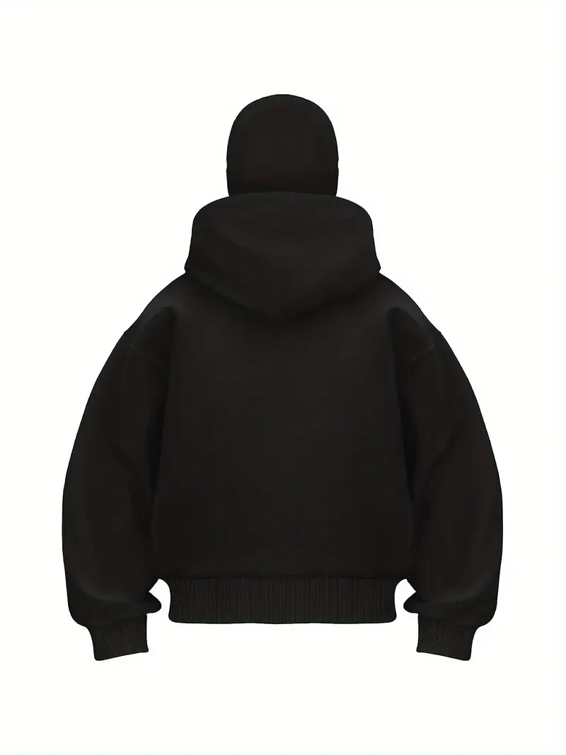 Women's Clothing Unisex Autumn/Winter Ins Style Hooded Sweatshirt Zipper Fleece Lined Double Hood Couple Jacket Print_ecoleips.com