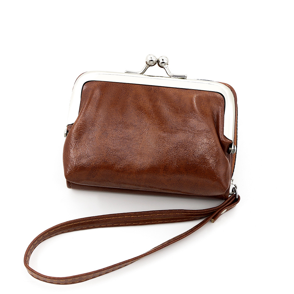 Kingdushi nueva moda bolso de tarjeta de cambio bolso de mujer transfronterizo con hebilla monedero con cremallera de 4 pulgadas bolso de mano