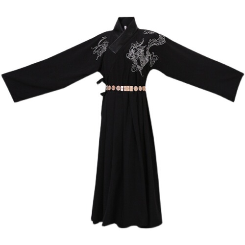 Ethnic style Hanfu for men [Chinese Dragon] Jin Yi Wei belly black martial arts straight sleeve flying fish suit domineering performance suit