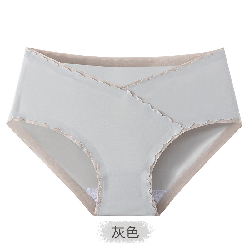 Ropa interior de las mujeres embarazadas Algodón puro entrepierna antibacteriana cintura baja vientre soporte embarazada temprano, período medio y tardío entrepierna de algodón sin costuras más tamaño pantalones cortos de las mujeres embarazadas