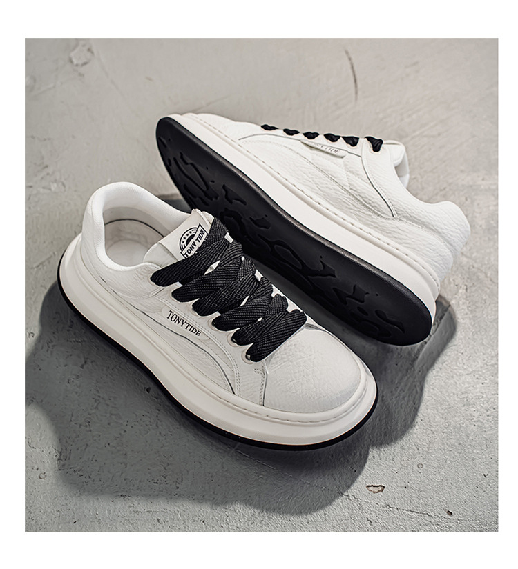European Men's 2025 Autumn New Brand High-end Sports Casual White Sneakers Height-increasing Versatile Trendy Shoes_vogvips.com