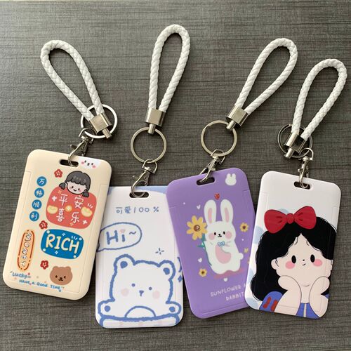 Cute cartoon card set, meal card, student ID card, work permit, school card, bus card, access control, campus hard transparent protective cover
