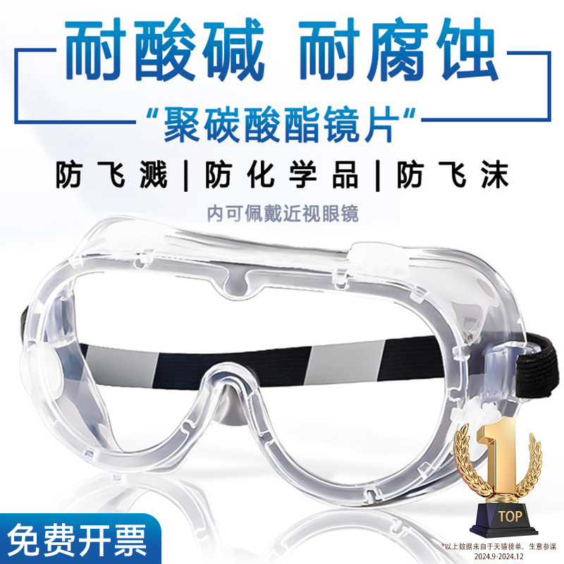 打磨密封透明漂流防冲击防水劳保防雾眼罩厂家批发高清护目镜防尘