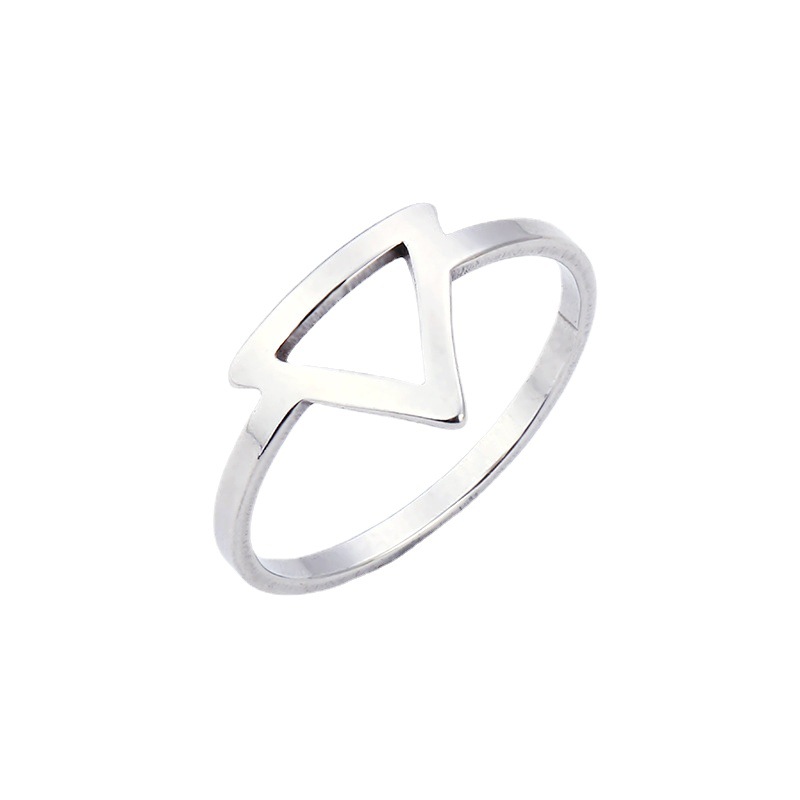 Venta directa de joyería de acero inoxidable, anillos huecos de acero titanio, electrocardiograma, figura 8, lema de seis caracteres, diseño original al por mayor. image 6