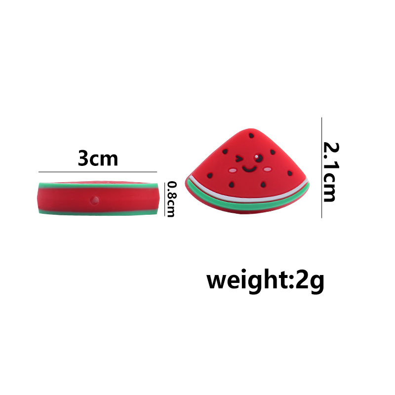 Creativo DIY bebé suministros de dibujos animados de silicona pequeña sandía juguete teether bebé molar pezón cadena teether Accesorios