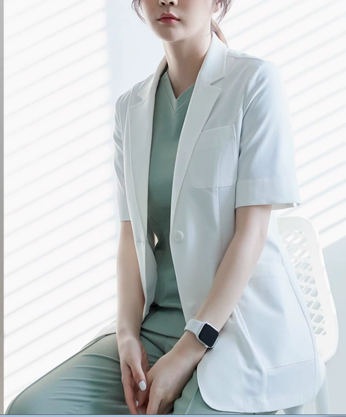 Doctor uniform, white coat for work, suit