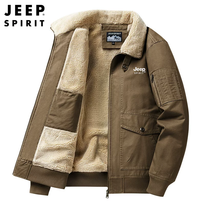 JEEP/ Зимняя хлопковая теплая мужская пуховка, плюс размер