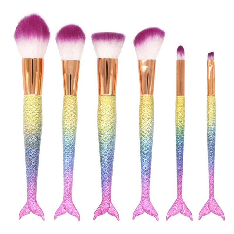Mermaid Gradient Eye Makeup Brush Set 3D Mermaid Makeup Brush Powder Eye Shadow Brush Spot Wholesale