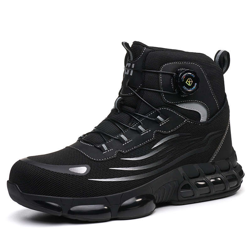 Zapatos de Seguridad Laboral para Hombre Cabeza Ancha Tejido Volador Transpirable Anti-impacto para Trabajo image 12