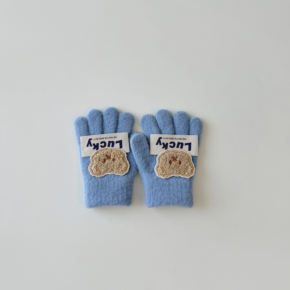 Kinderhandschuhe Herbst und Winter Baby dicke warme Jungen und Mädchen gestrickte Fünf-Finger-Winterhandschuhe_voghion.com