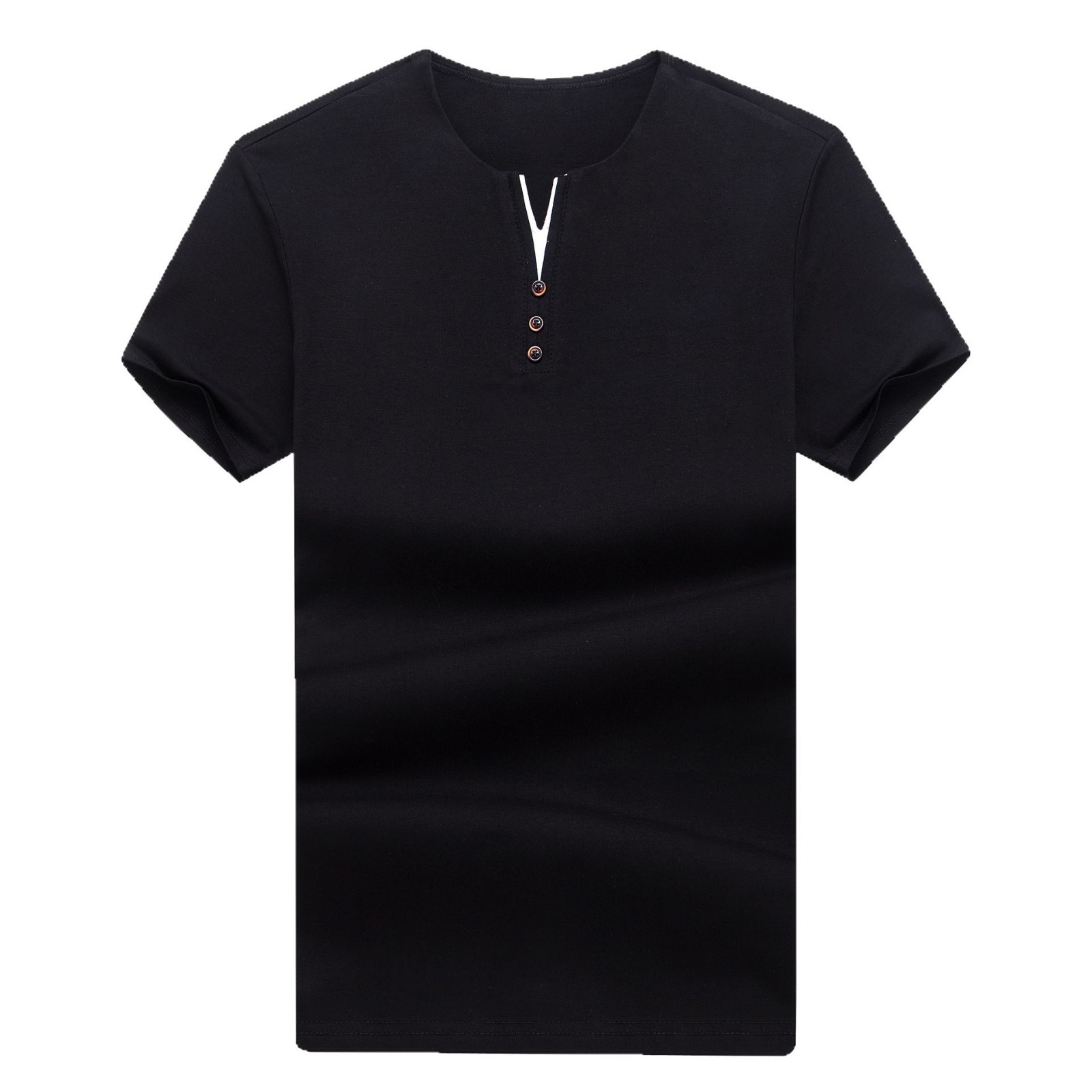 Camiseta de manga corta transfronteriza para hombres tendencia suelta de verano camiseta de cuello en V ropa de camiseta de comercio exterior de algodón universal camiseta base para hombres