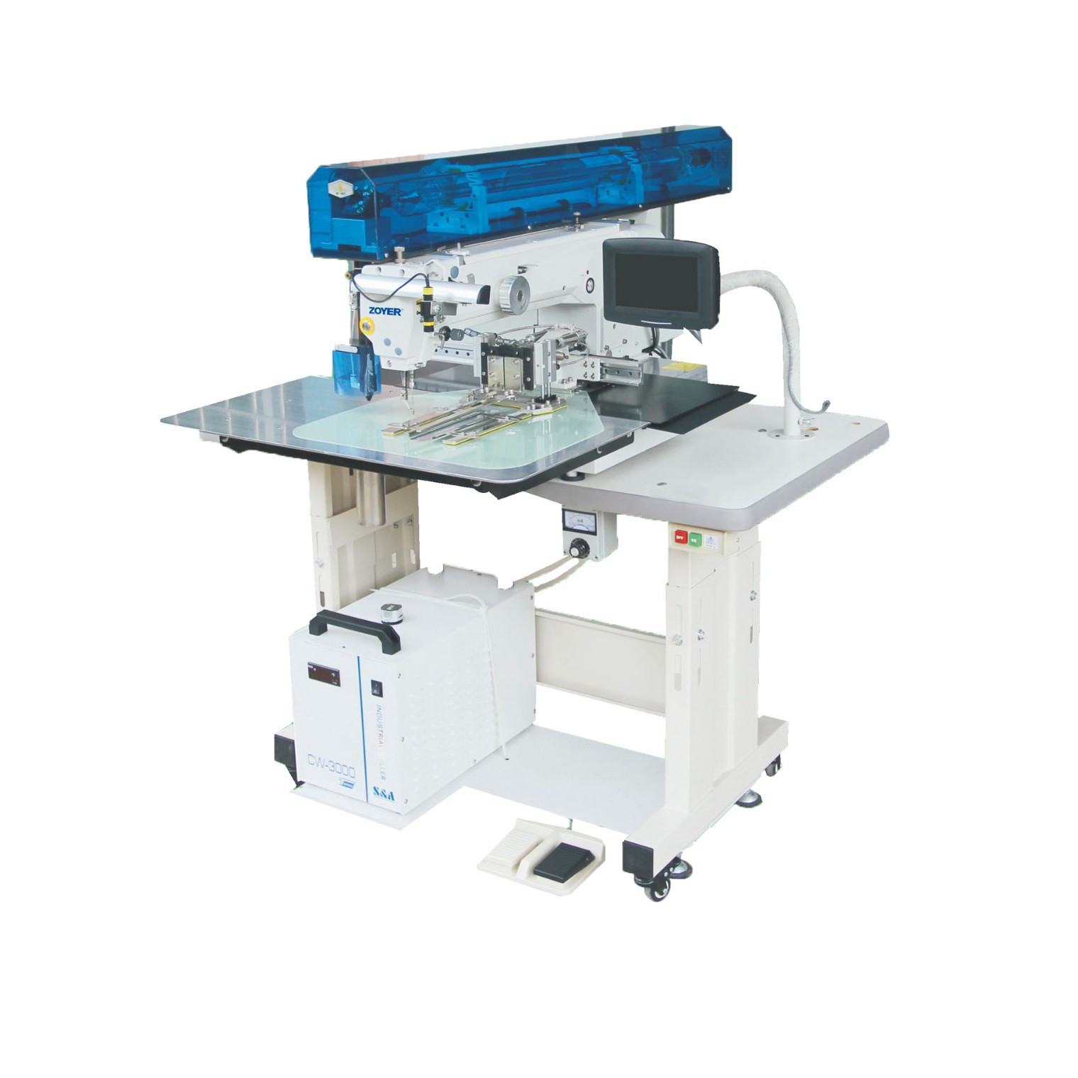 ZY3520M-KD máquina de abrir bolsillos láser ropa vaquero bolsillos coser de automóviles computadora puerta máquina de coser multifuncional Zuoyi