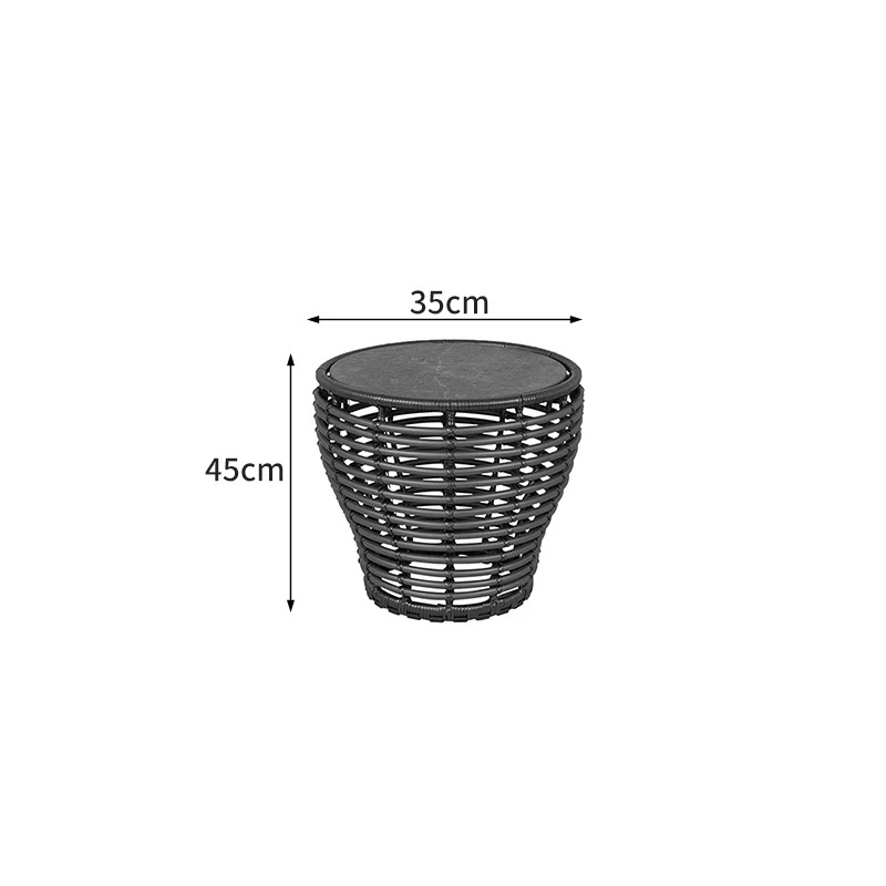 sofá de caña de ocio al aire libre patio jardín impermeable solar balcón sofá de caña combinado mesa de té image 22