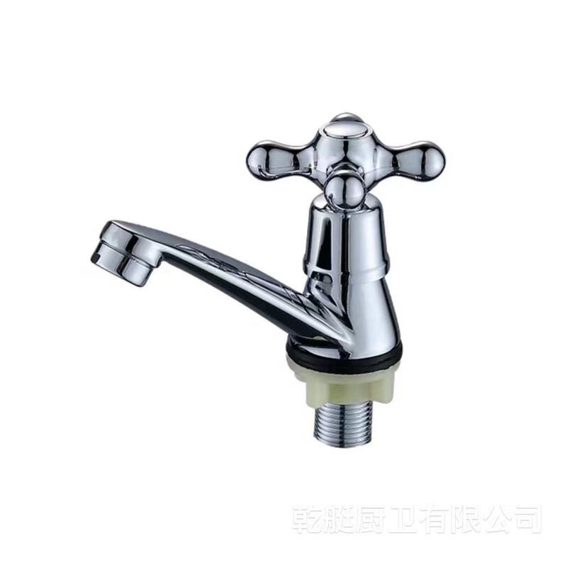 Foreign Trade Zinc Alloy 96 Basin Single Faucet Cross Wheel Faucet Crystal Wheel Single Cold Quick-Open Washbasin Faucet