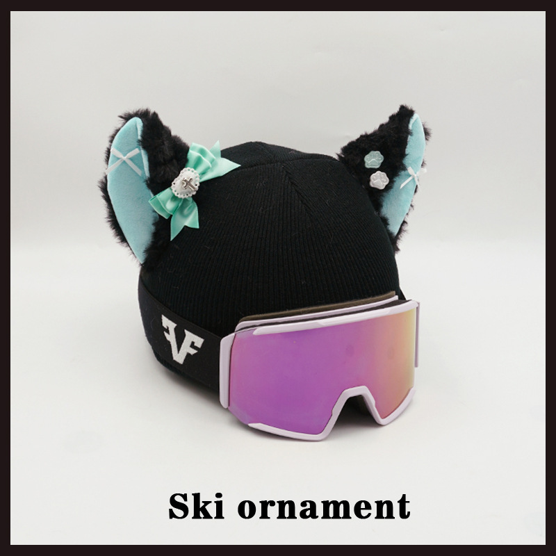 Helmet Cover Gliding Stereo Big Ear Black Green Skiing Snowboard Motorcycle