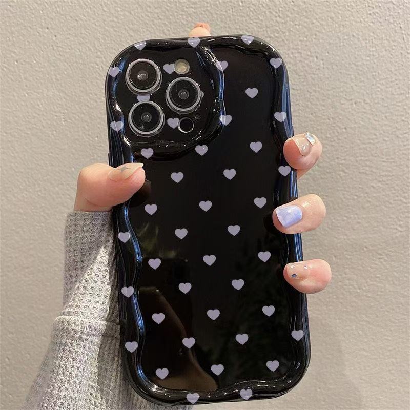 Pantalla completa amor púrpura para iPhone 16 funda para teléfono móvil Apple 15 nuevo 14pro Japón y Corea del Sur 13/12 estilo caliente 11