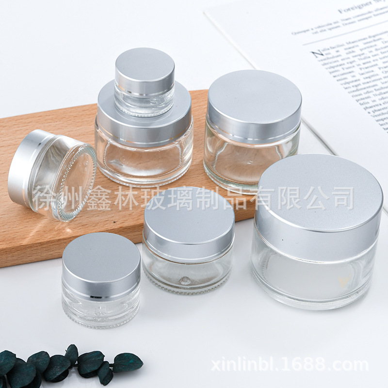 5g10g15g20g膏霜瓶30g玻璃面霜瓶透明小样分装瓶旅游便携化妆品瓶