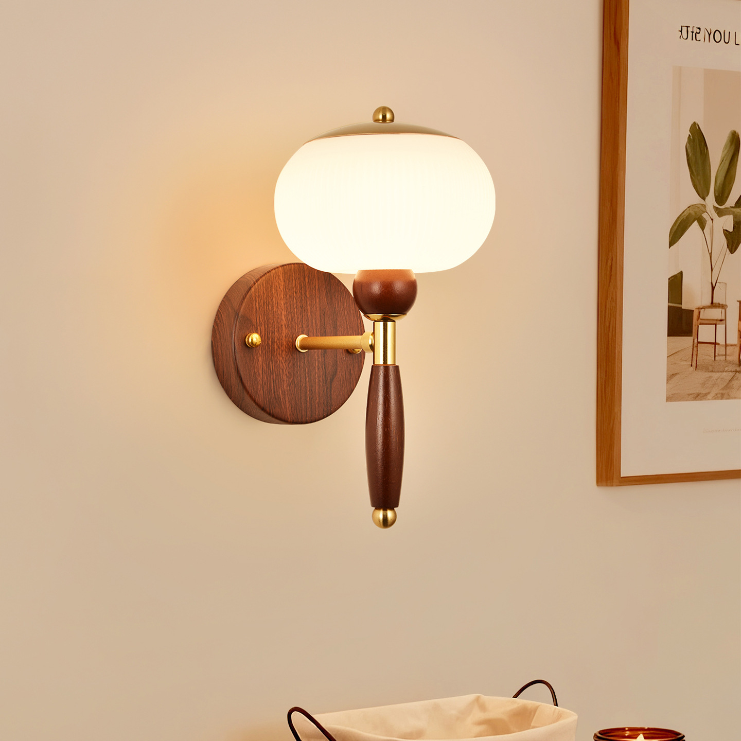 Lámpara de pared francesa retro dormitorio luz de cabezal de cama de madera maciza antigua sala de estar luz de pared de fondo estudio atmósfera luz de pasillo L271