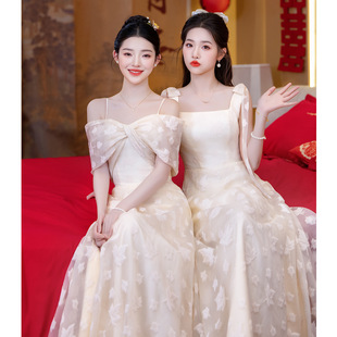 Fairy Bridesmaid Dress French 2025 New Summer Niche Sister Group Wedding High-End Dress Skirt Female Adult Ceremony