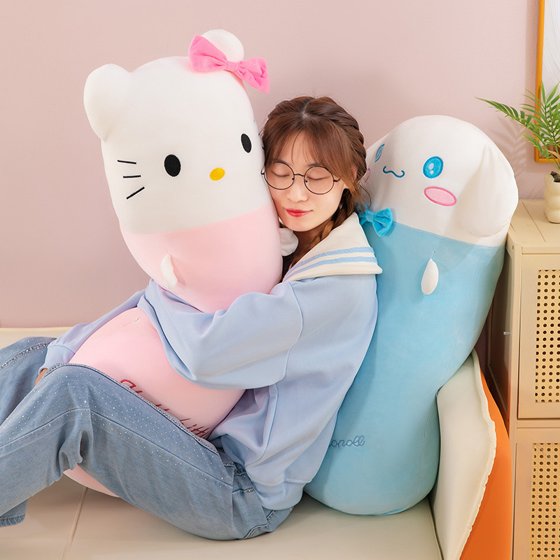 Cartoon Kuromi plush pillow, My Melody long plush toy, Sanrio sleeping companion, girl's gift