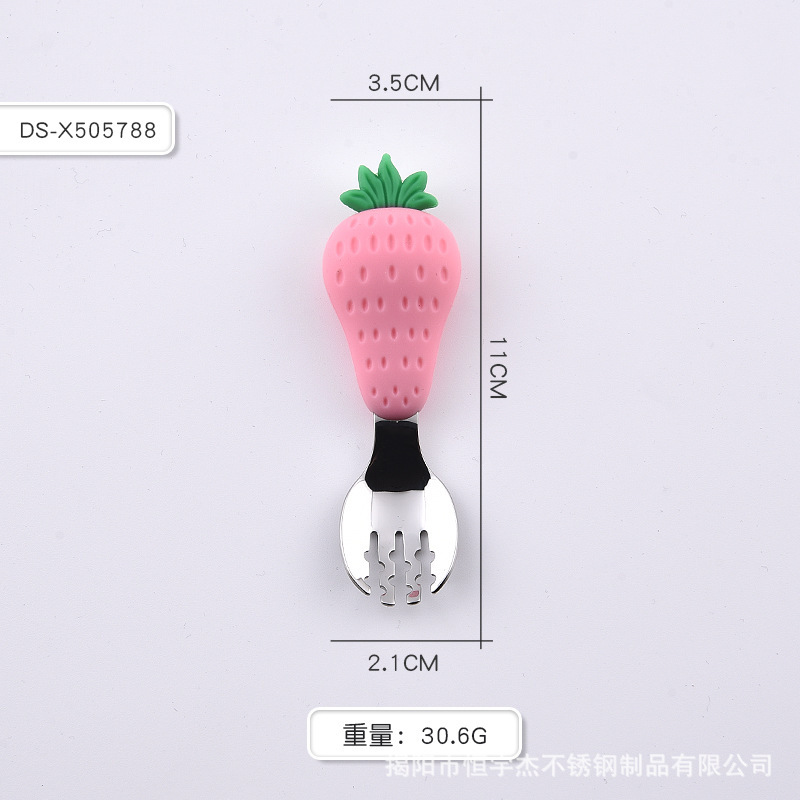핑크 딸기 포크