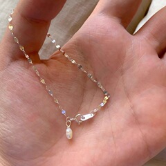女性用の輝くスパンコールパールブレスレット、ニッチなデザイン、ハイエンド、優しい気質、多用途のライスビーズブレスレット