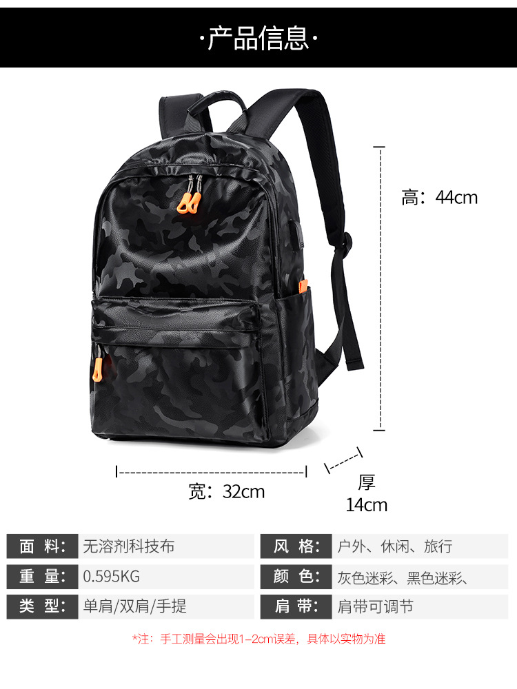 Camouflage Backpack 14-inch Notebook Backpack Computer Bag Men's Backpack display picture 16