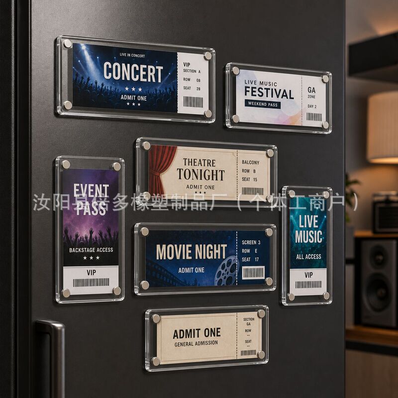 Magnetic Acrylic Photo Frame Fridge Magnet Pegboard Metal Polaroid Storage Stamp Polaroid Photo Frame 8