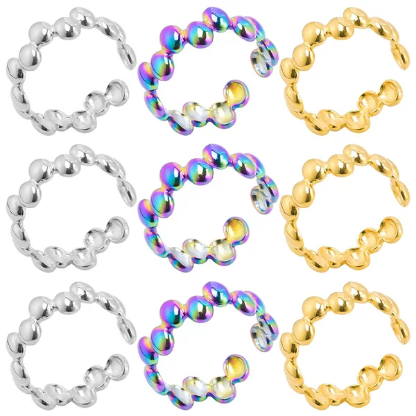 Cross-border Explosions Open Ring Men's and Women's European and American Retro Style Stainless Steel Asymmetric Couple Ring Jewelry Accessories