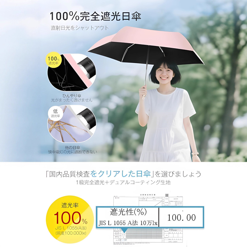 跨境专供折叠晴雨两用伞太阳伞男女极简防晒防紫外线黑胶遮阳伞|undefined