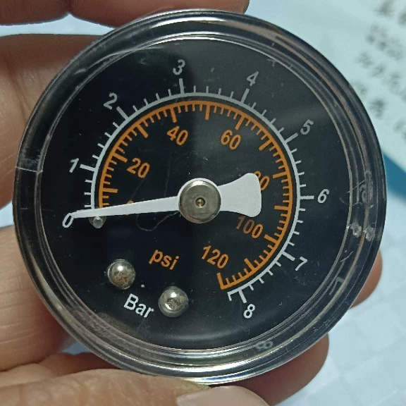 Манометр с застежкой на поверхность ПК, медный соединитель 0-8 бар, кожаная трубка, соединительная осевая пластиковая оболочка