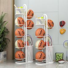 铁艺篮球置物架足球排球展示架落地网球羽毛球收纳架乒乓球收纳筐