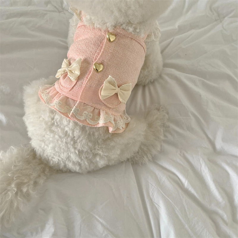 2025年秋冬ペット小中型犬猫服2点セット 小香風+帽子|undefined