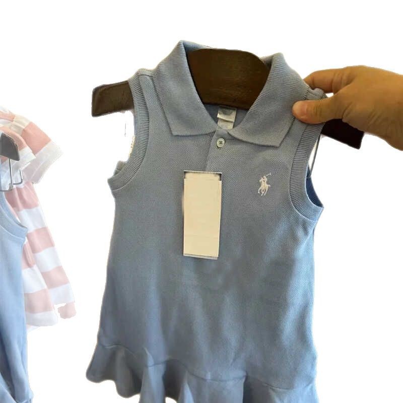 Qianqiu niñas chaleco de costura vestido nuevo cuello cuadrado nicho POIO estilo universitario dulce vestido fresco