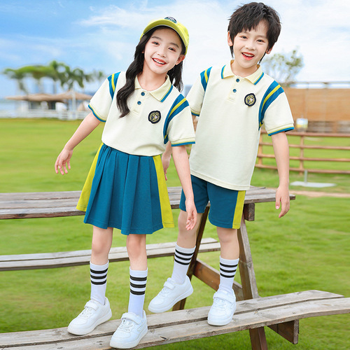 School uniform set for kindergarten: comfortable, loose-fitting, sports class uniform, performance uniform, teacher uniform, two-piece set