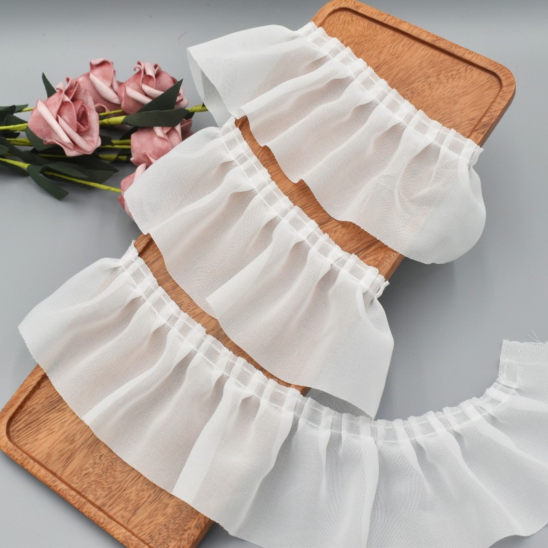 现货7cm加密柔软雪纺洛丽塔裙边家纺服装服饰装饰辅料打折花边