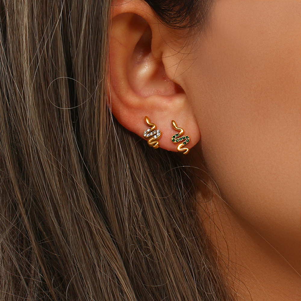 Casual Snake Stainless Steel Plating Inlay Zircon Womenu0027S Necklace