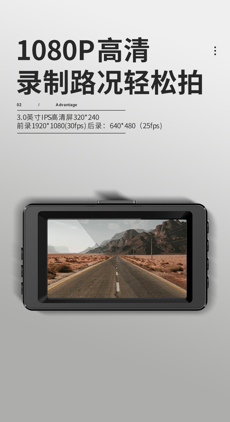 Cross-Border Dashcam Window Suction Cup Mount for Single Camera Car Night Vision High-Definition Wide-Angle Monitor
